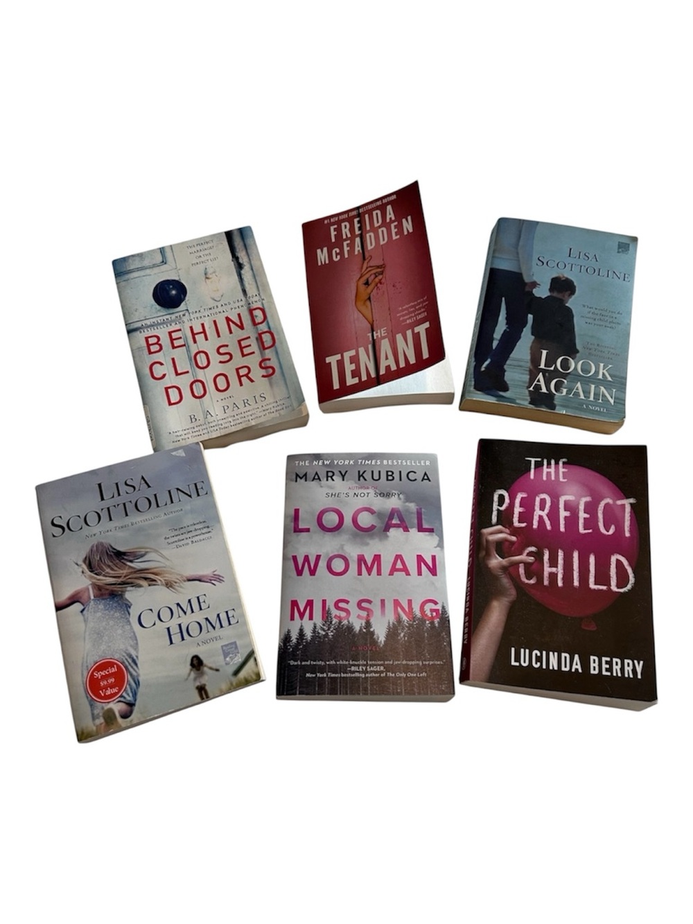 Assorted Psychological Thriller Paperback Books Lot of Six